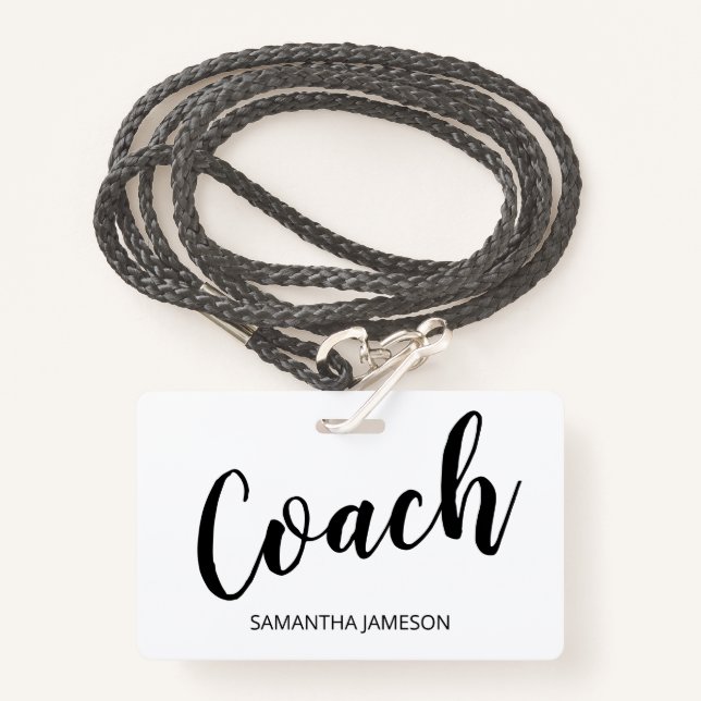 Coach Name Badge ID Badge (Front with Lanyard)