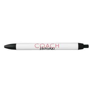 COACH NAME custom text red black Sports Modern  Black Ink Pen