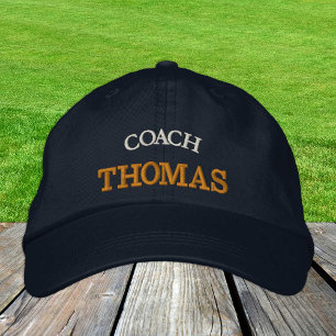 COACH "name" embroidered baseball cap / gold