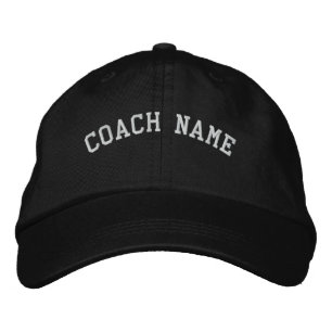 Coach Name Personalised Embroidered  Cap Black