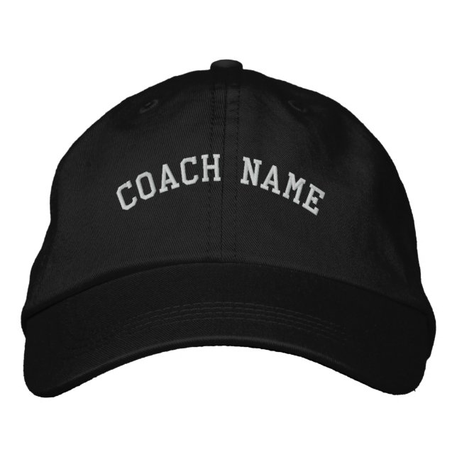 Coach Name Personalised Embroidered  Cap Black (Front)