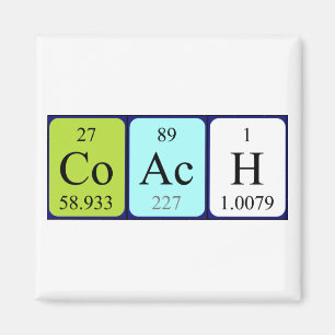 Coach periodic table name magnet