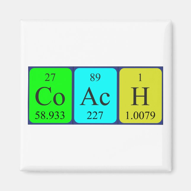 Coach periodic table name magnet (Front)