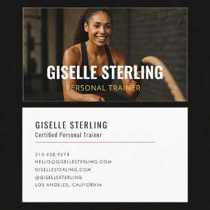  Coach Personal Trainer Fitness Photo Business Card