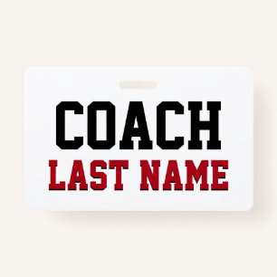 Coach Personalised Last Name ID Badge