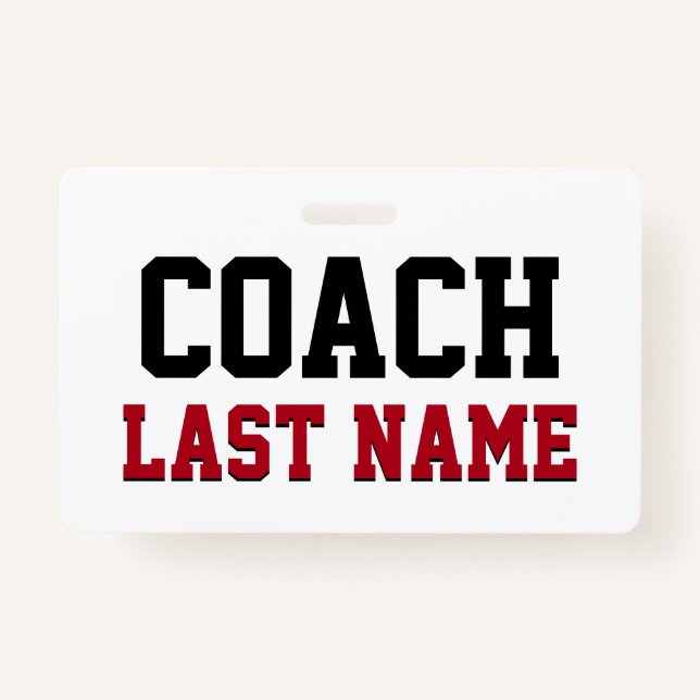 Coach Personalised Last Name ID Badge (Front)
