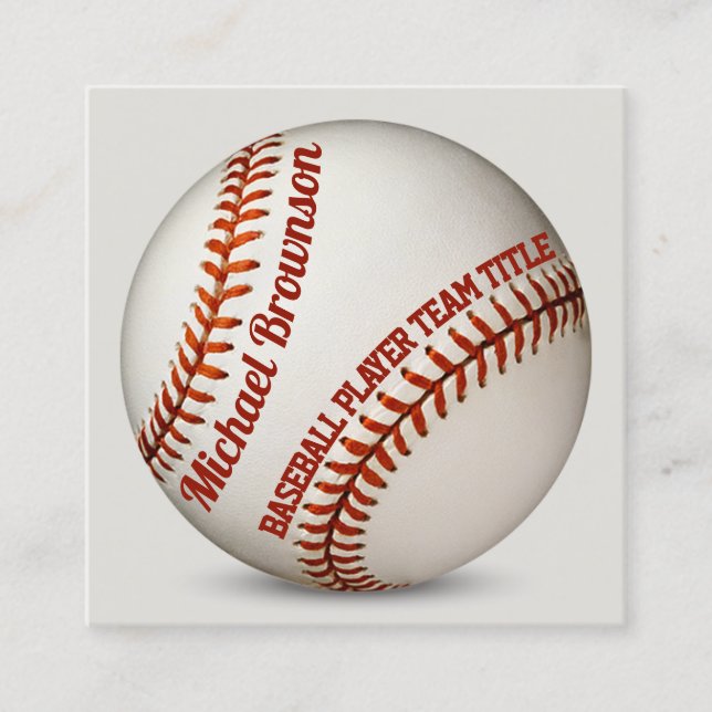 Coach Player School Sport BASEBALL Square Business Card (Front)