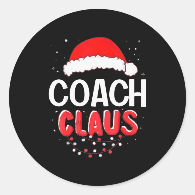 Coach Santa Claus Christmas Matching Costume  Classic Round Sticker (Front)