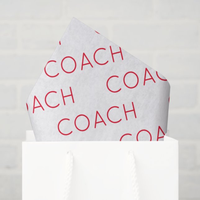 Coach School Sports Team Colours Modern Fun Tissue Paper (Gift Bag)
