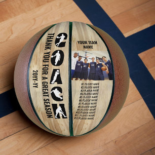 Coach Silhouette Team Player Names and Photo Basketball