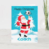 Coach Soccer / Football Christmas Greeting Card