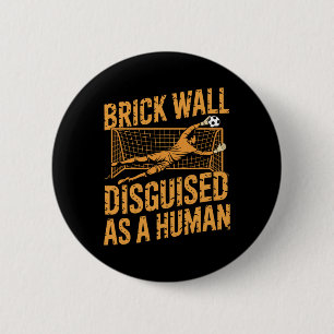 Coach Soccer Player, Brick Wall Disguised As A Hum 6 Cm Round Badge