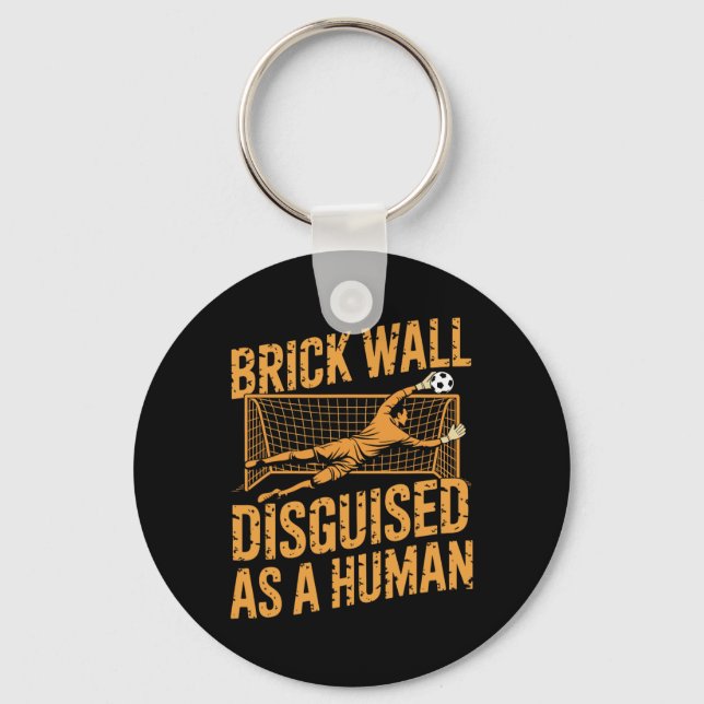 Coach Soccer Player, Brick Wall Disguised As A Hum Key Ring (Front)