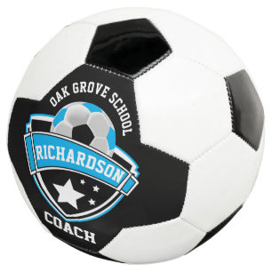 Coach - Sport Logo - Baby Blue, Black and White Football