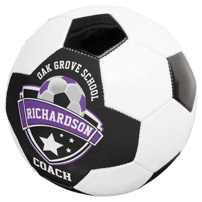 Coach - Sport Logo - Purple, Black and White Football (Three Quarter)