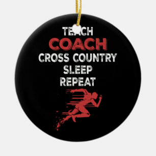 Coach Teacher Sports Teach Coach Cross Country Sle Ceramic Tree Decoration