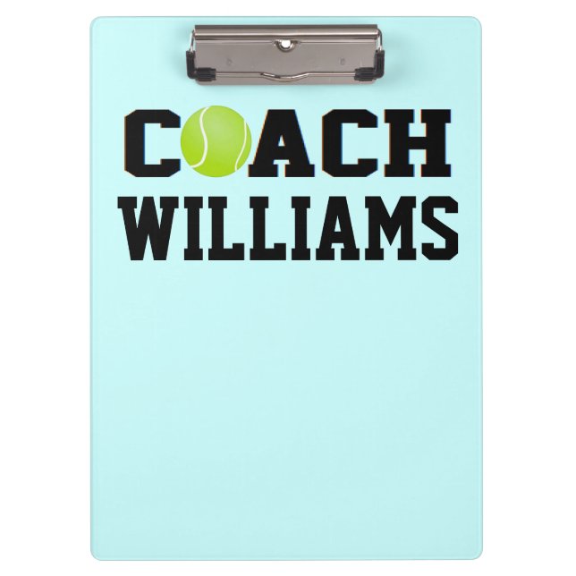 Coach - Tennis (Personalised) Clipboard (Front)
