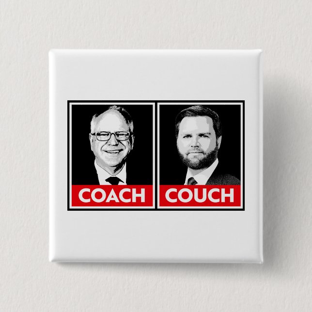 Coach vs Couch 15 Cm Square Badge (Front)