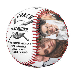 Coach With Personalised 9 photos & Player's Names Baseball