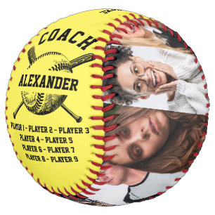 Coach With Personalised 9 photos & Player's Names Softball