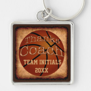 Coaches Personalised Vintage Basketball Keychains