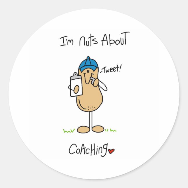 Coaching Nut Classic Round Sticker (Front)