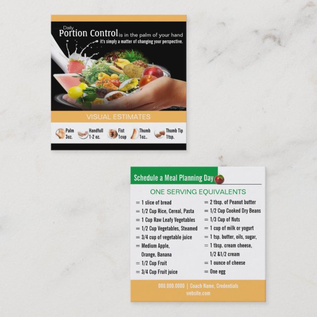 Coaching Nutrition Business Cards (Front/Back)