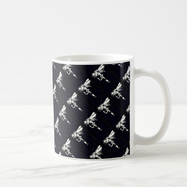 "Coachman Black" Tiled Wet Fly Trout Mug (Right)