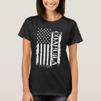 Coahuila United States Distressed w US Flag T-Shirt