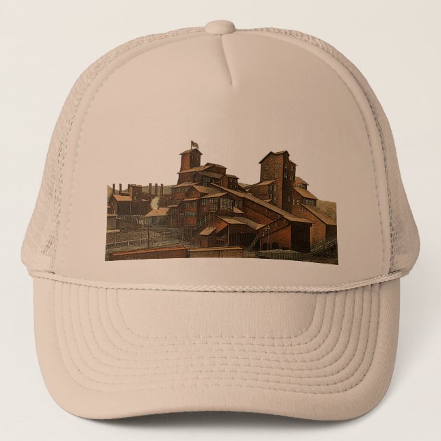 Coal Anthracite Coal Mining Coal Miner Mine Art Trucker Hat (Front)