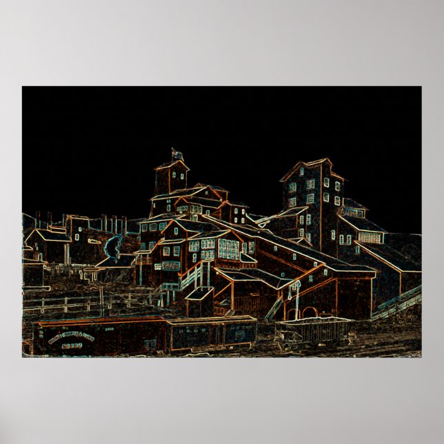 Coal Anthracite Coal Mining Coal Miner Mine neon Poster (Front)