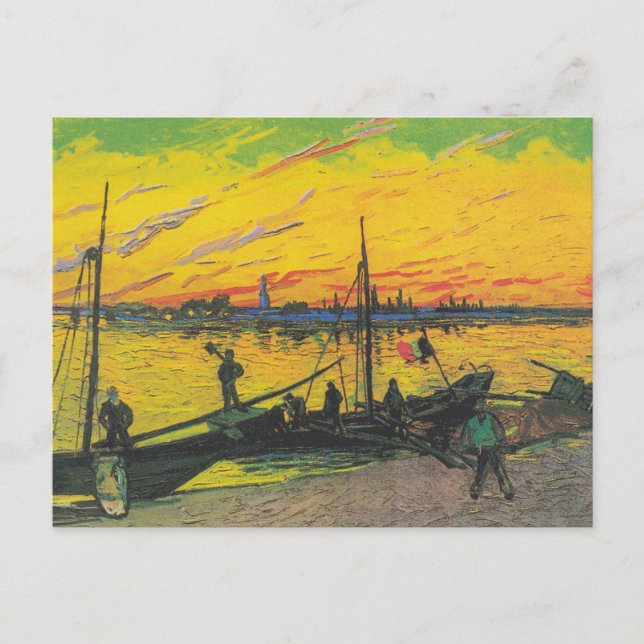 Coal Barges by Vincent Van Gogh Postcard (Front)