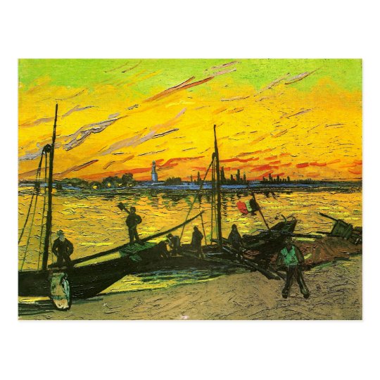 Coal Barges Van Gogh Fine Art Postcard