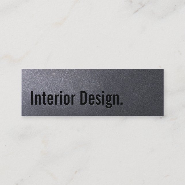 Coal Black Interior Design Mini Business Card (Front)