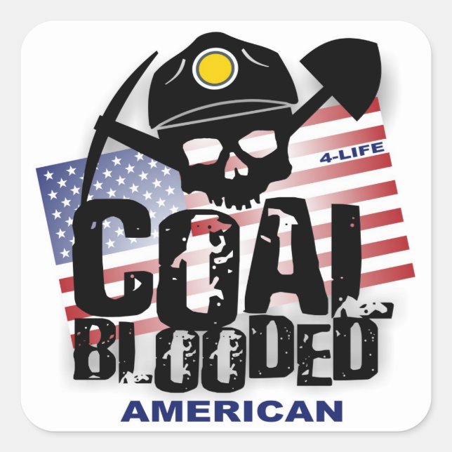 COAL BLOODED AMERICAN SQUARE STICKER (Front)