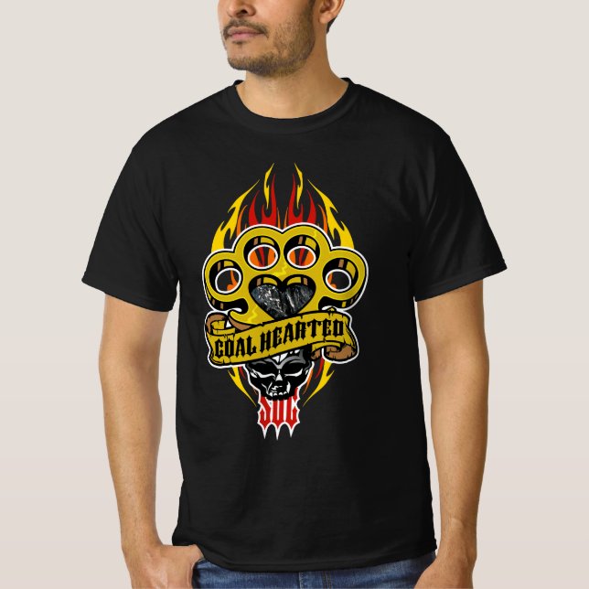 COAL HEARTED with brass knuckles T-Shirt (Front)