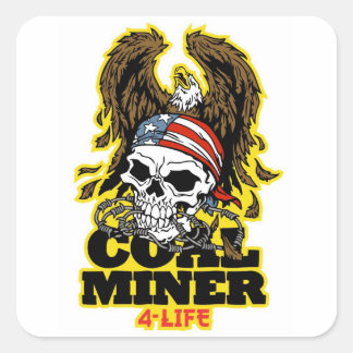 COAL MINER 4-LIFE TATTOO SQUARE STICKER