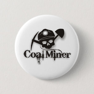 coal miner 6 cm round badge