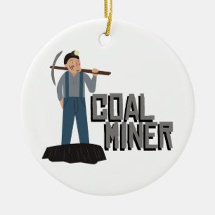 Coal Miner Ceramic Tree Decoration