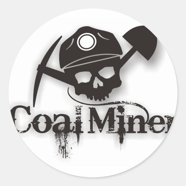 coal miner classic round sticker (Front)