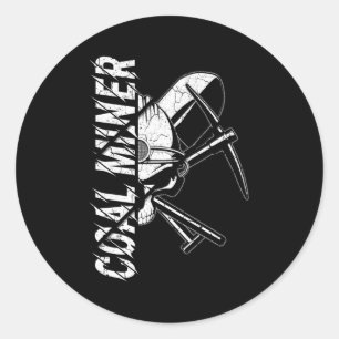Coal Miner Crossed Ckaxes And Shovel And Miners Ha Classic Round Sticker