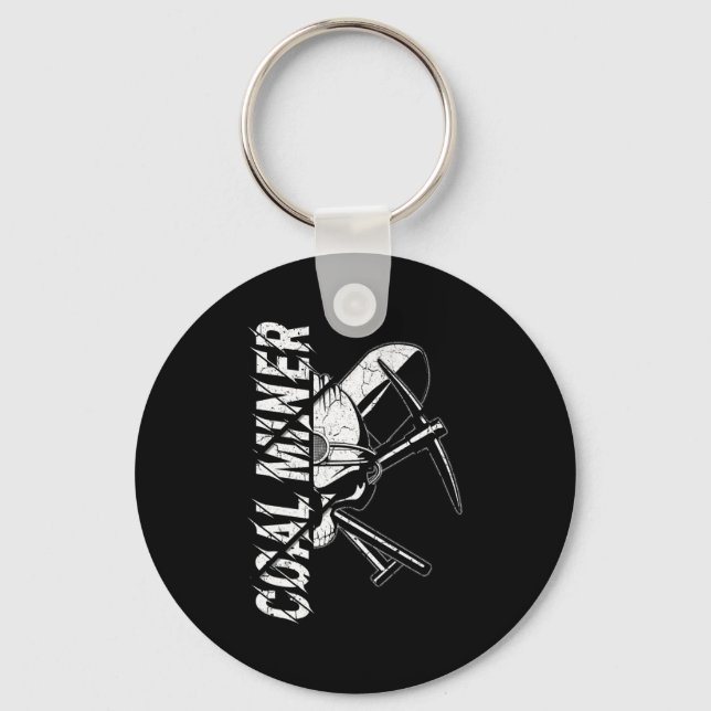 Coal Miner Crossed Ckaxes And Shovel And Miners Ha Key Ring (Front)