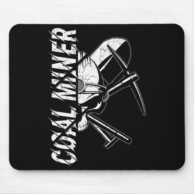 Coal Miner Crossed Ckaxes And Shovel And Miners Ha Mouse Mat (Front)