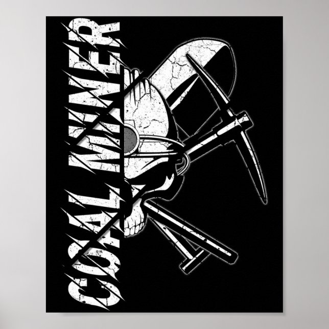 Coal Miner Crossed Ckaxes And Shovel And Miners Ha Poster (Front)