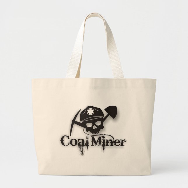 coal miner large tote bag (Front)