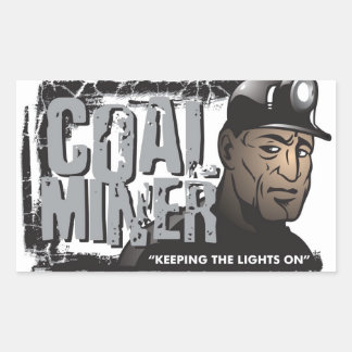 COAL MINER RECTANGULAR STICKER