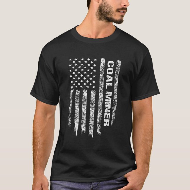 Coal Miner Shirt American Flag Coal Miner Long Sle (Front)