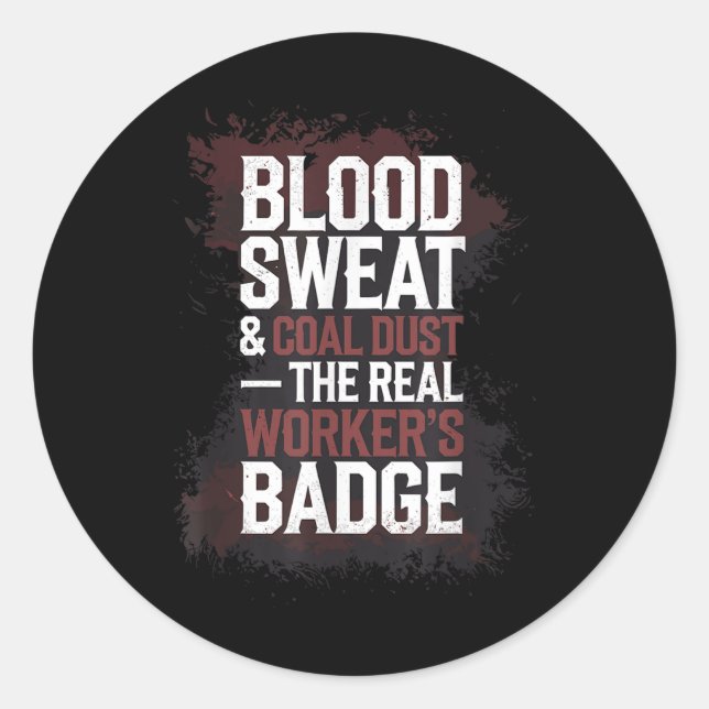 Coal Miner Underground Mining Hard Hat Worker Foss Classic Round Sticker (Front)