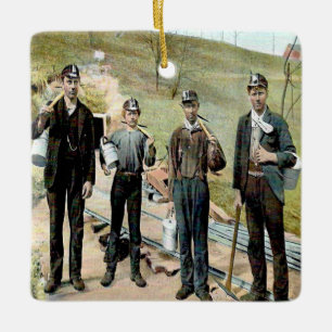 Coal Miners 1910 Ceramic Ornament