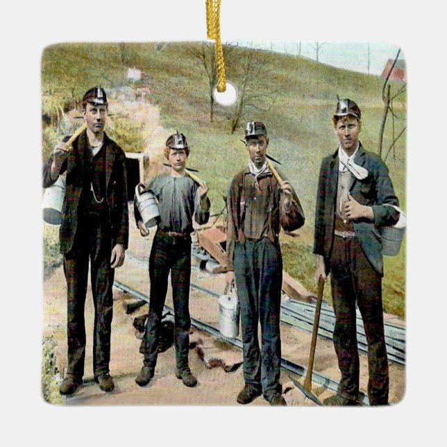 Coal Miners 1910 Ceramic Ornament (Front)